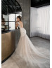 Cap Sleeves Beaded Lace Tulle Wedding Dress